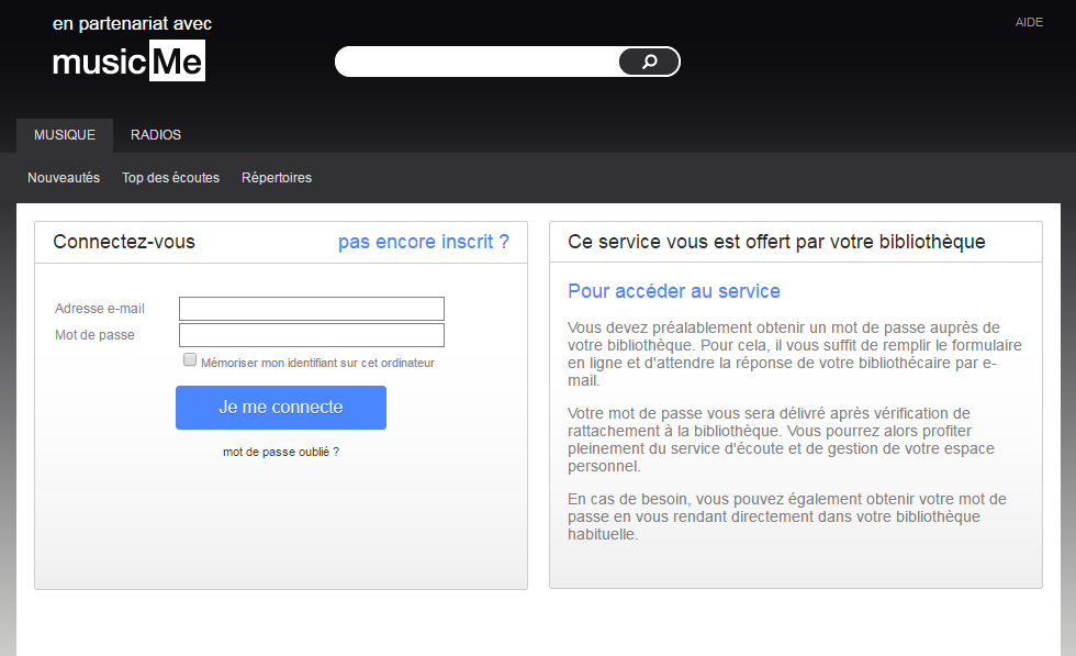 Inscription gratuite en ligne sur la plateforme MusicMe ou sur place à la médiathèque.