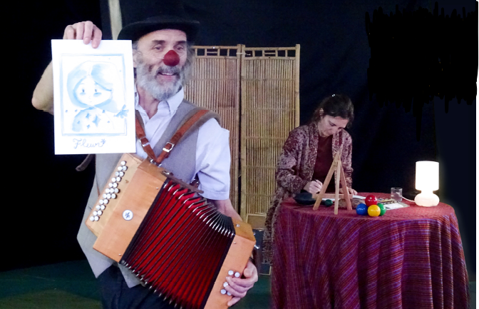 Conte illustré, musical et circassien "A fleur de peau" : vendredi 31 juillet, 18h00 à la médiathèque